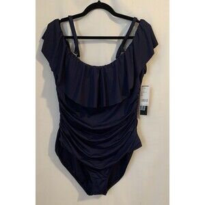 La Blanca Size 18W Swim Suit Padded Off the Shoulder One Piece NWT